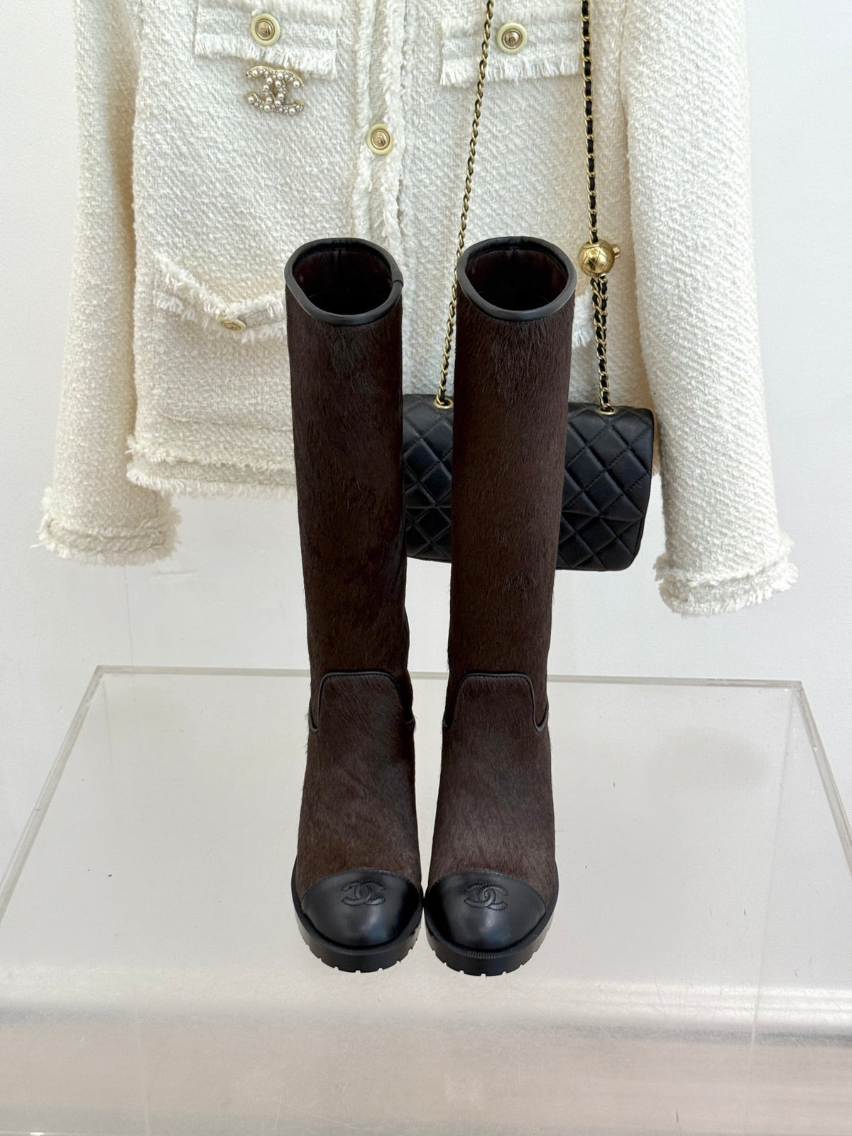 Chanel 2026 Square Heel Boots Pony Hair 188340