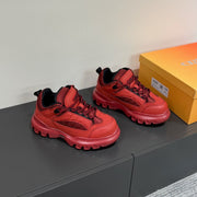 CD Sneaker In Red Mix Burgundy Calfskin And Mesh Fabric 109252