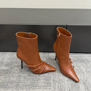 Miu 90 short boots brown cowhide 417982