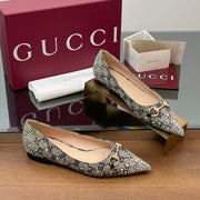 GG Horsebit Ballet Flat Beige Black Monogram Canvas Crystal-Embellished