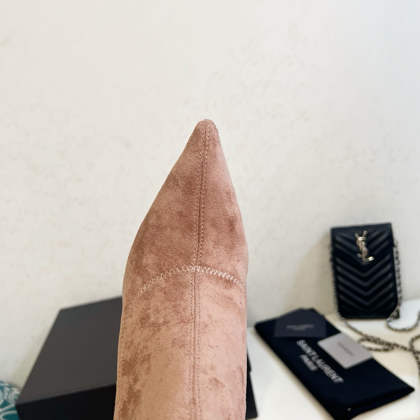 YSL 2025 Opyum 110mm Heel Ankle Boot Light Brown Suede 575012