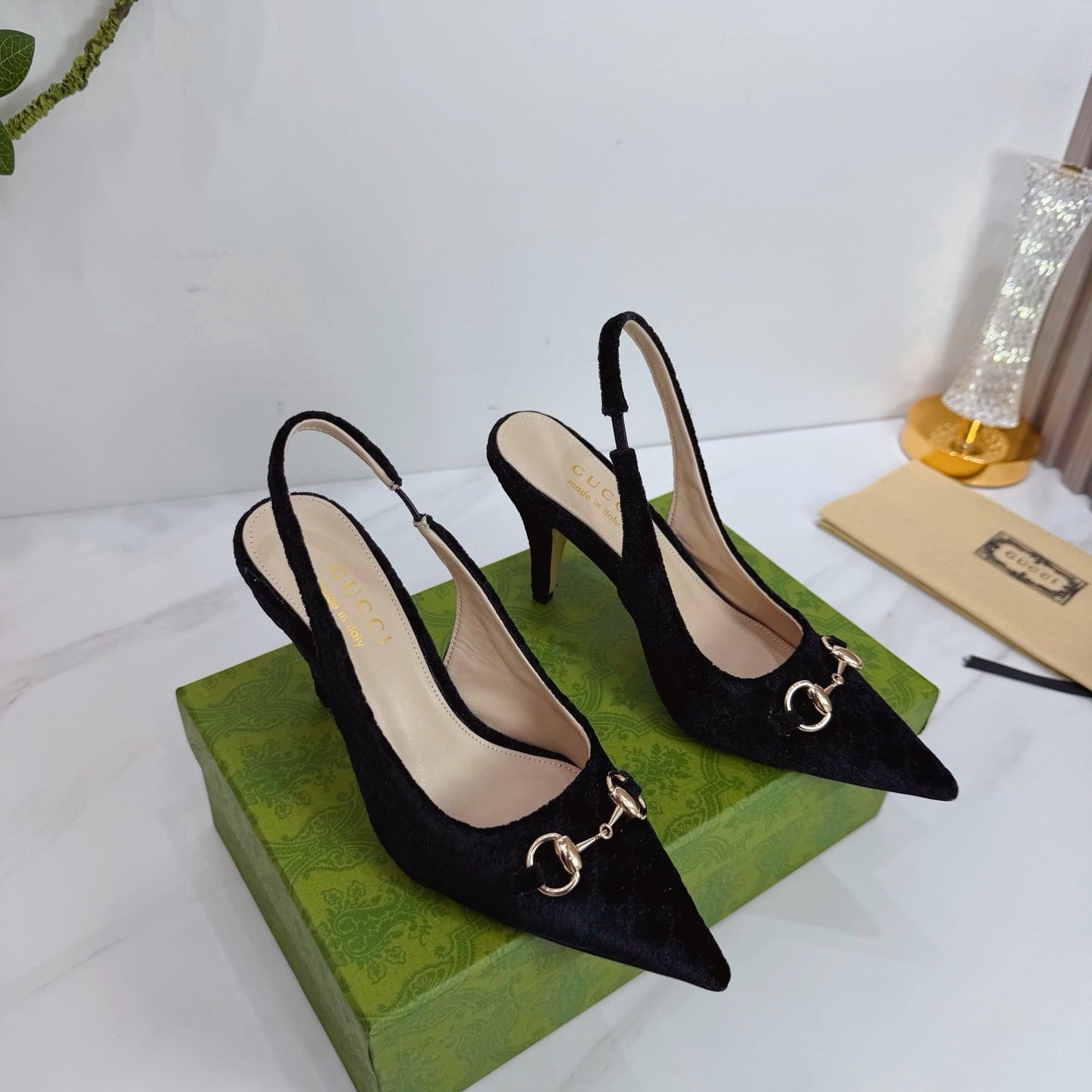GG 26 Slingback Black Velvet 592418