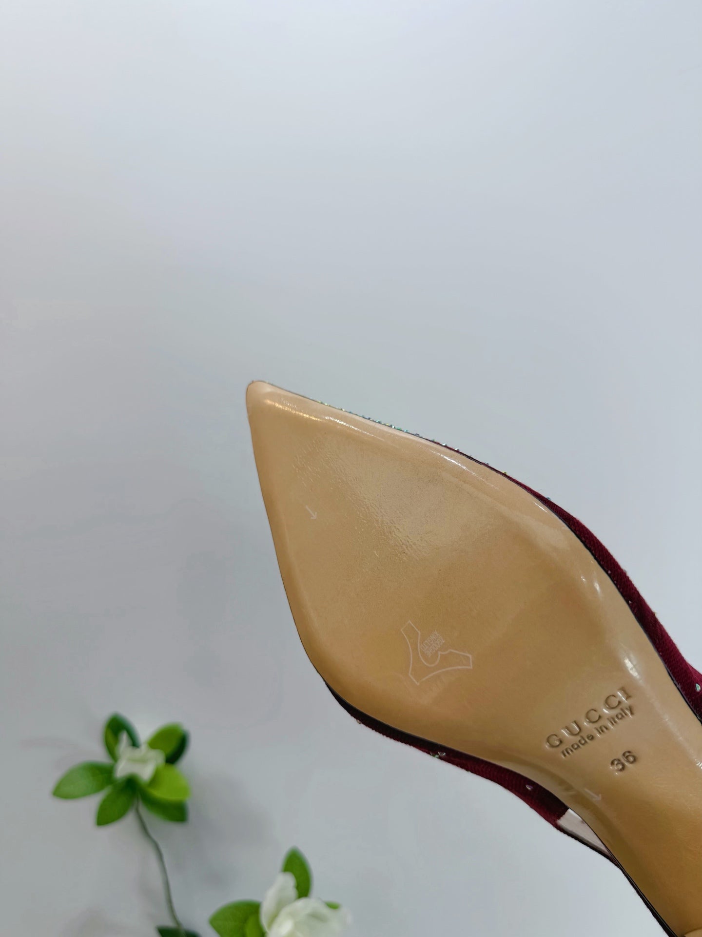 GG 26 Slingback Rhinestones Dark Red Fabric 592424