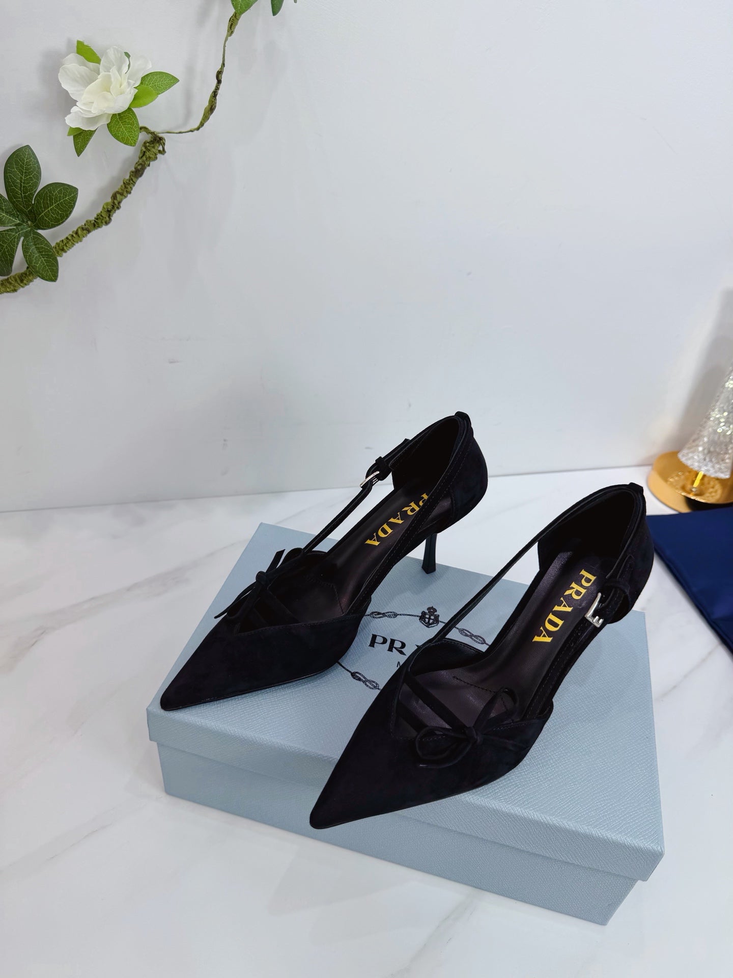 PRA 26SS Pumps 75  Black Suede 592349