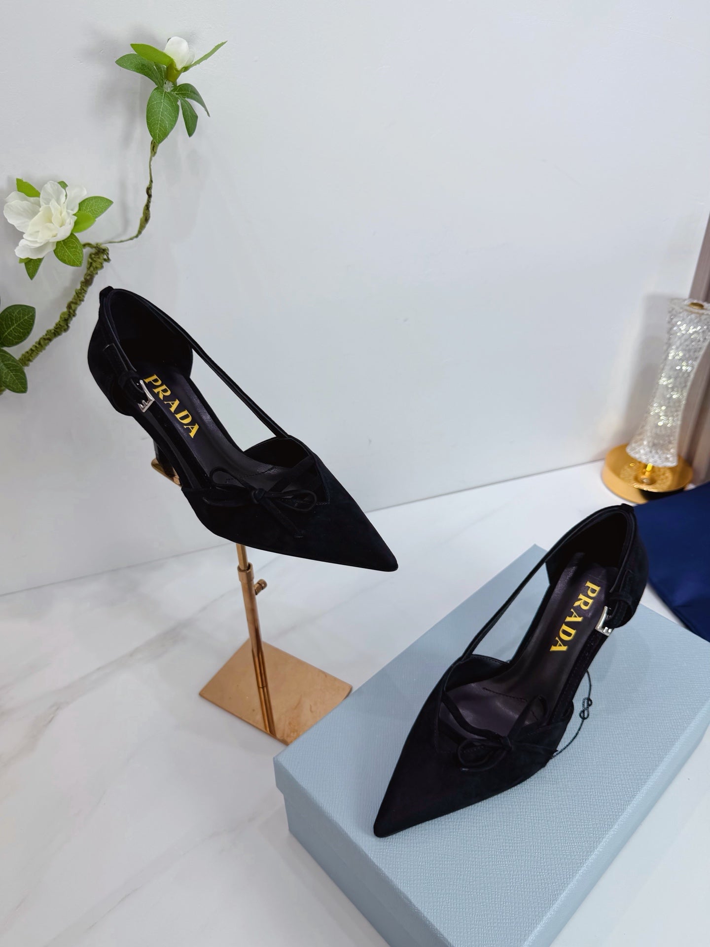 PRA 26SS Pumps 75  Black Suede 592349