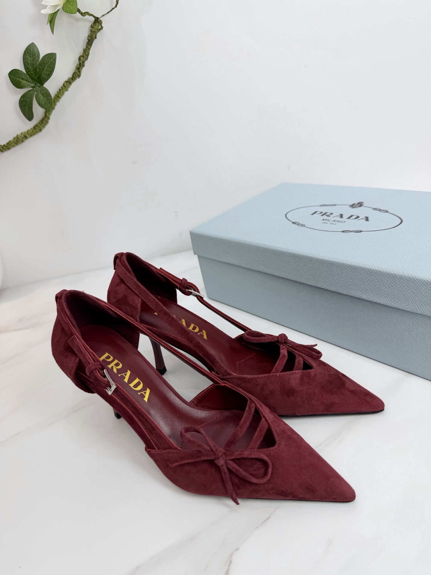 PRA 26SS Pumps 75  Burgundy Suede 592350
