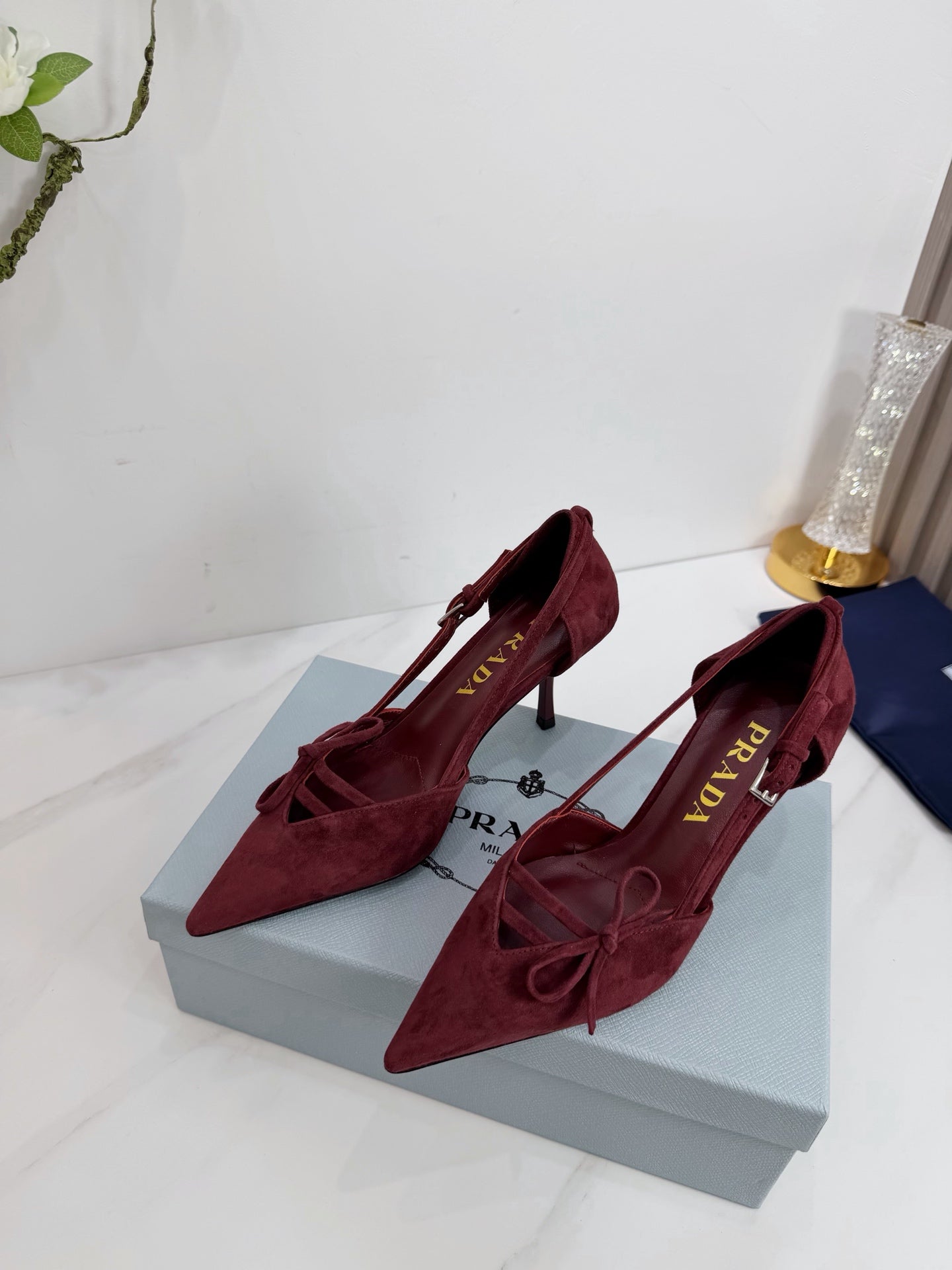 PRA 26SS Pumps 75  Burgundy Suede 592350