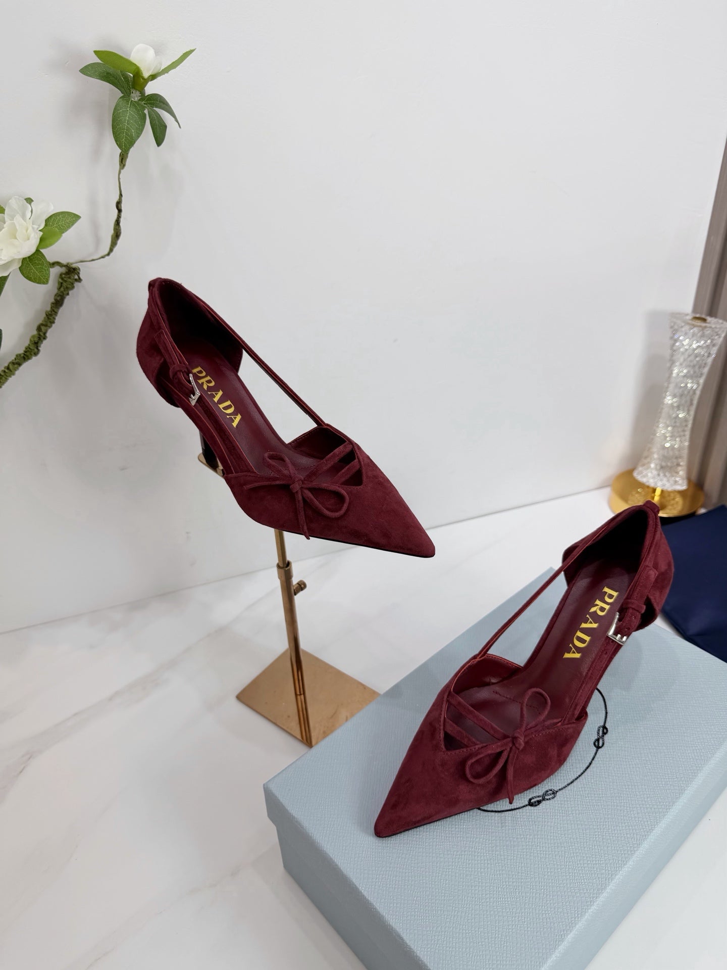PRA 26SS Pumps 75  Burgundy Suede 592350
