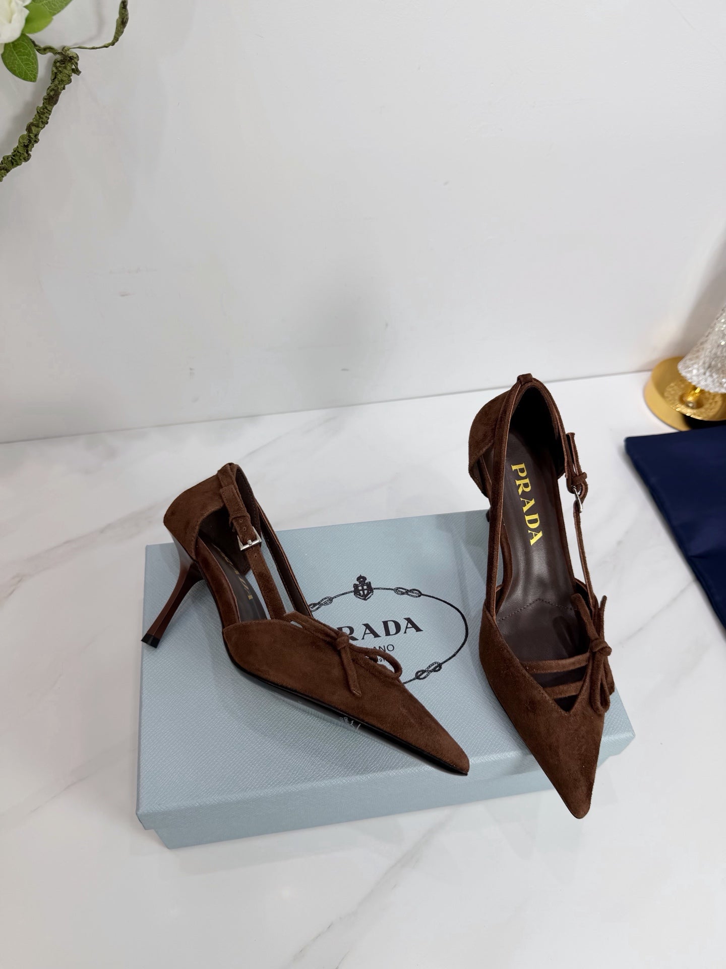 PRA 26SS Pumps 75  Dark Brown Suede 592351