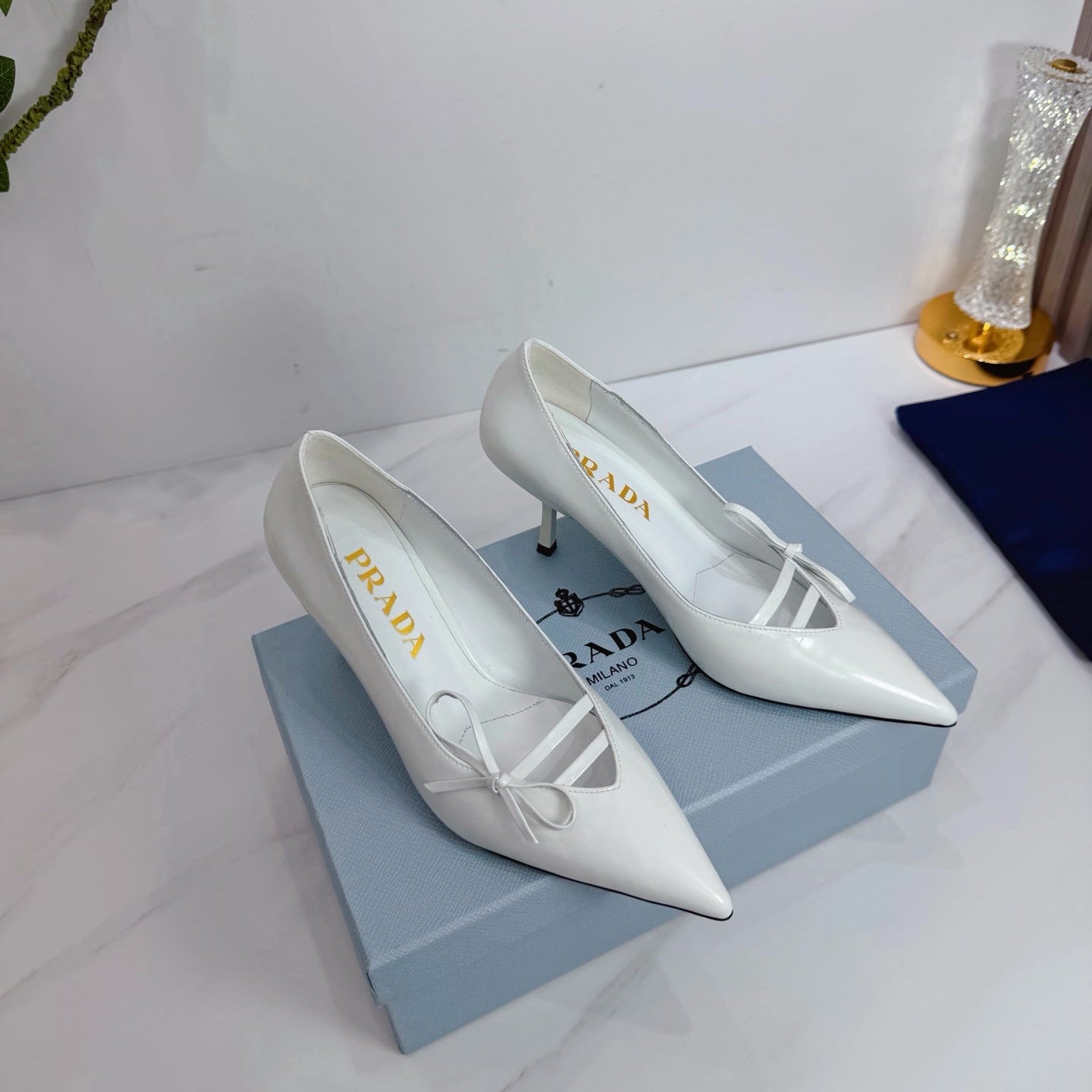 PRA 26SS High Heels Pumps 75 White Patent Leather 592353
