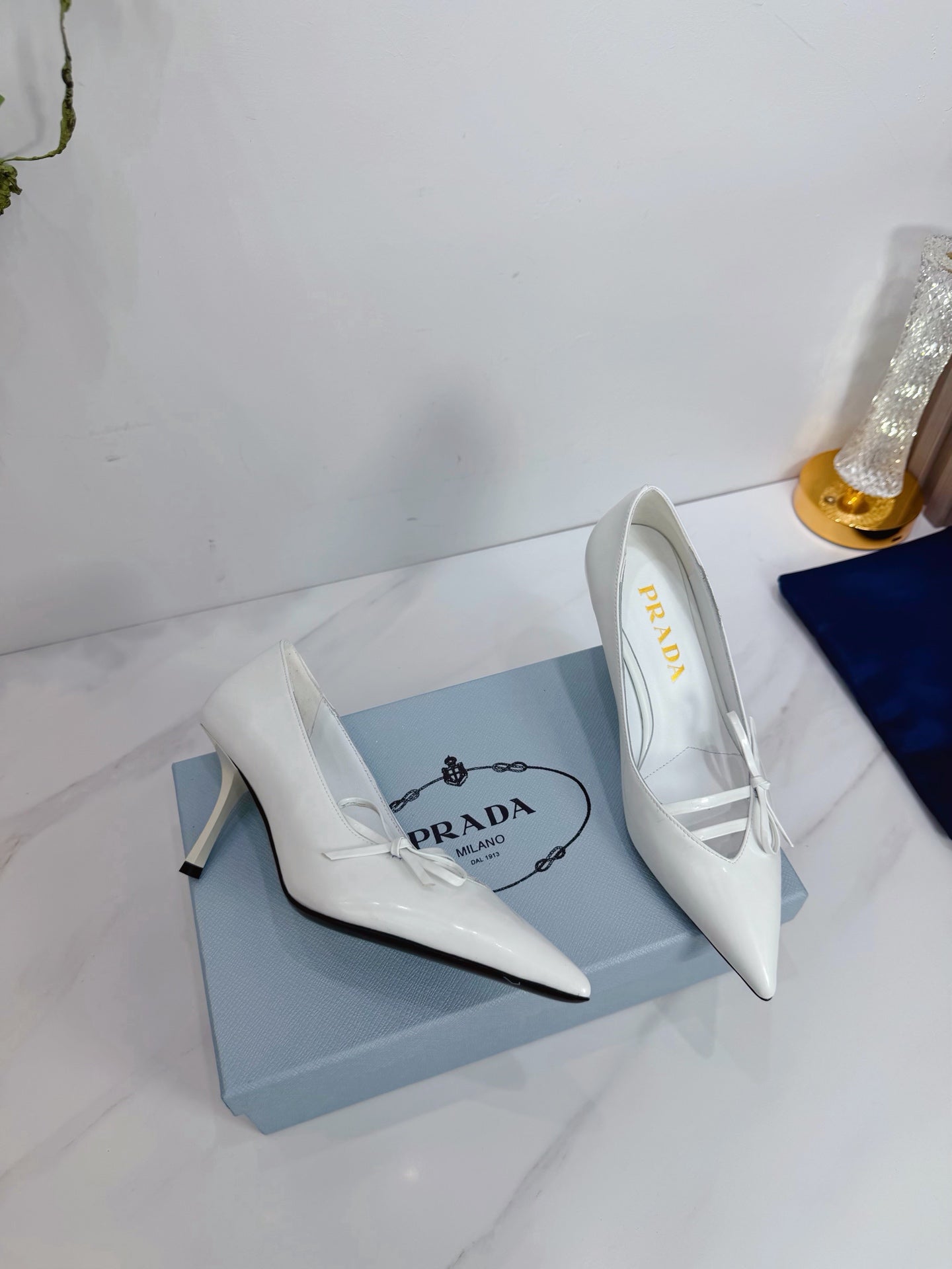 PRA 26SS High Heels Pumps 75 White Patent Leather 592353