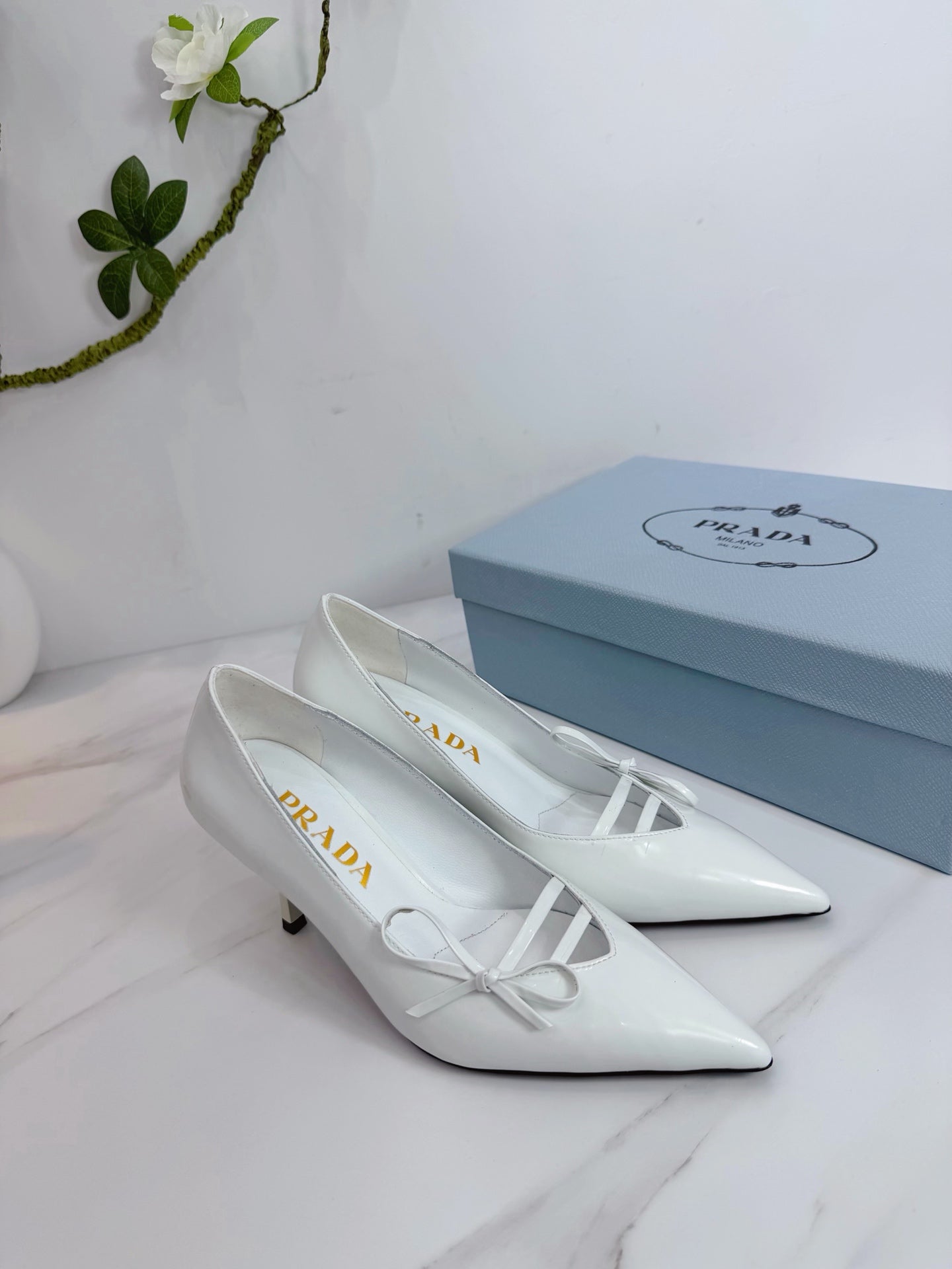 PRA 26SS High Heels Pumps 75 White Patent Leather 592353