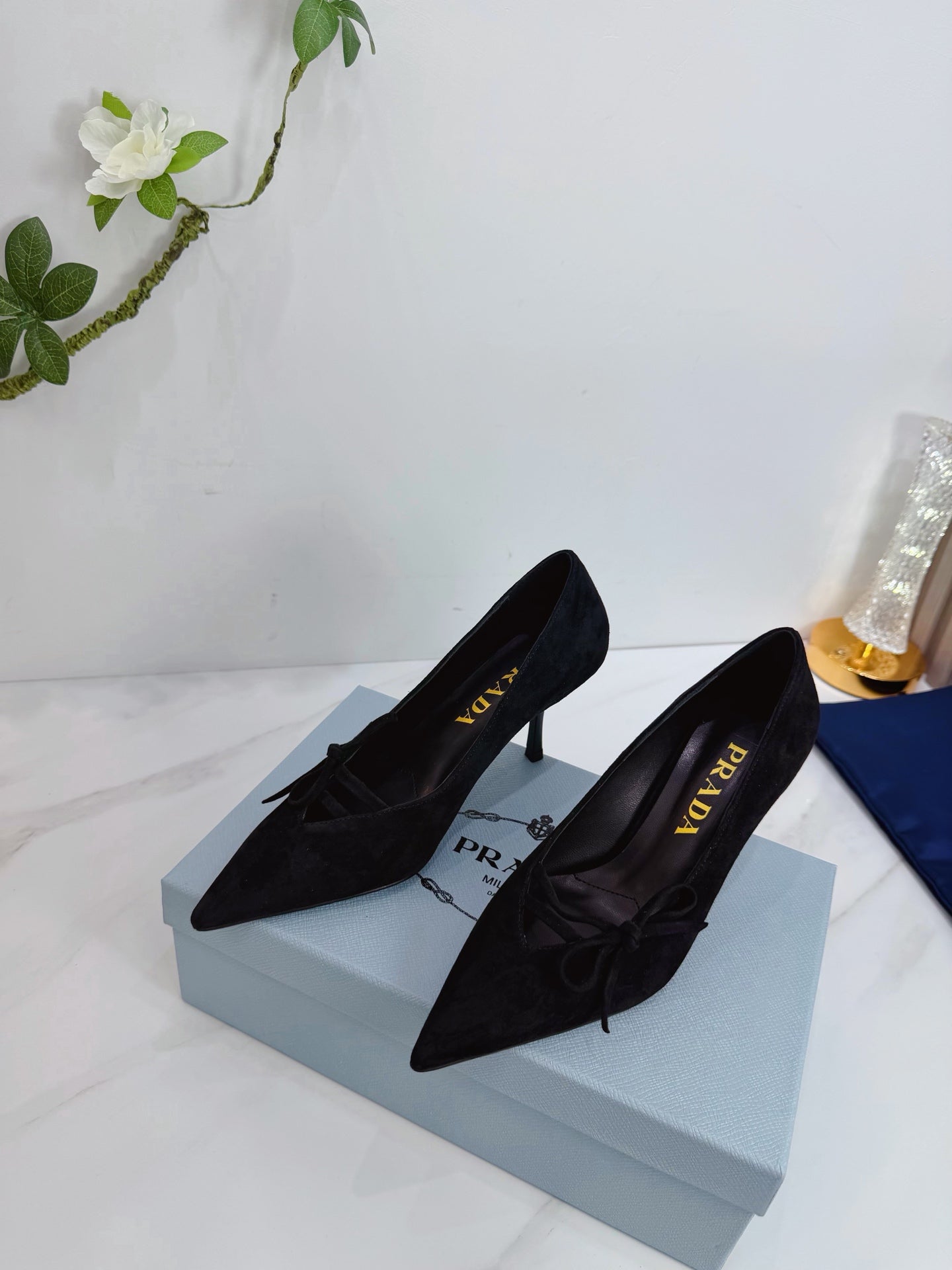 PRA 26SS High Heels Pumps 75 Black Suede 592356