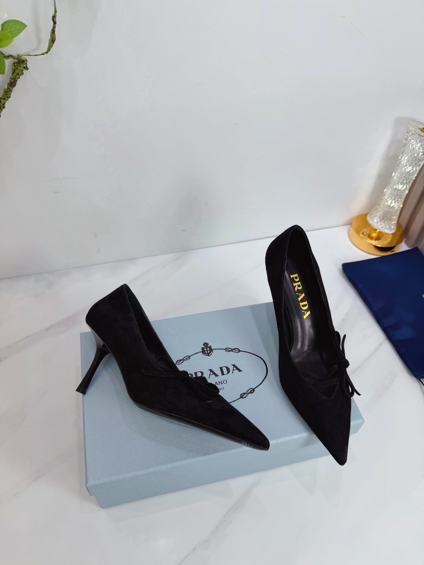 PRA 26SS High Heels Pumps 75 Black Suede 592356