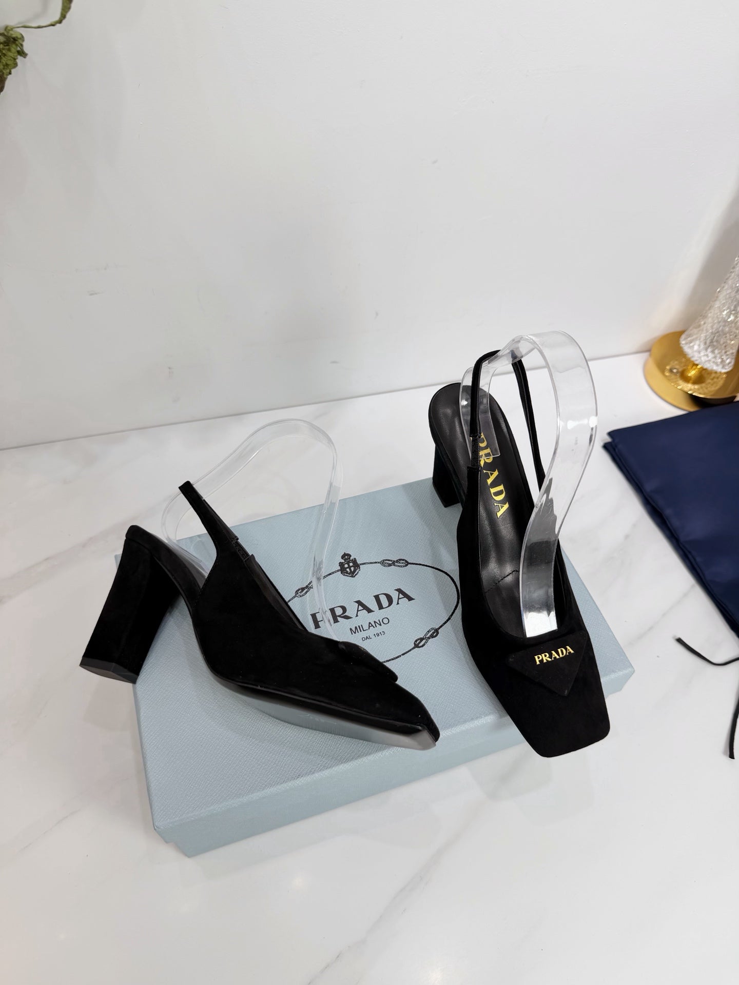 PRA 26SS Slingback 85 Black Suede 592373