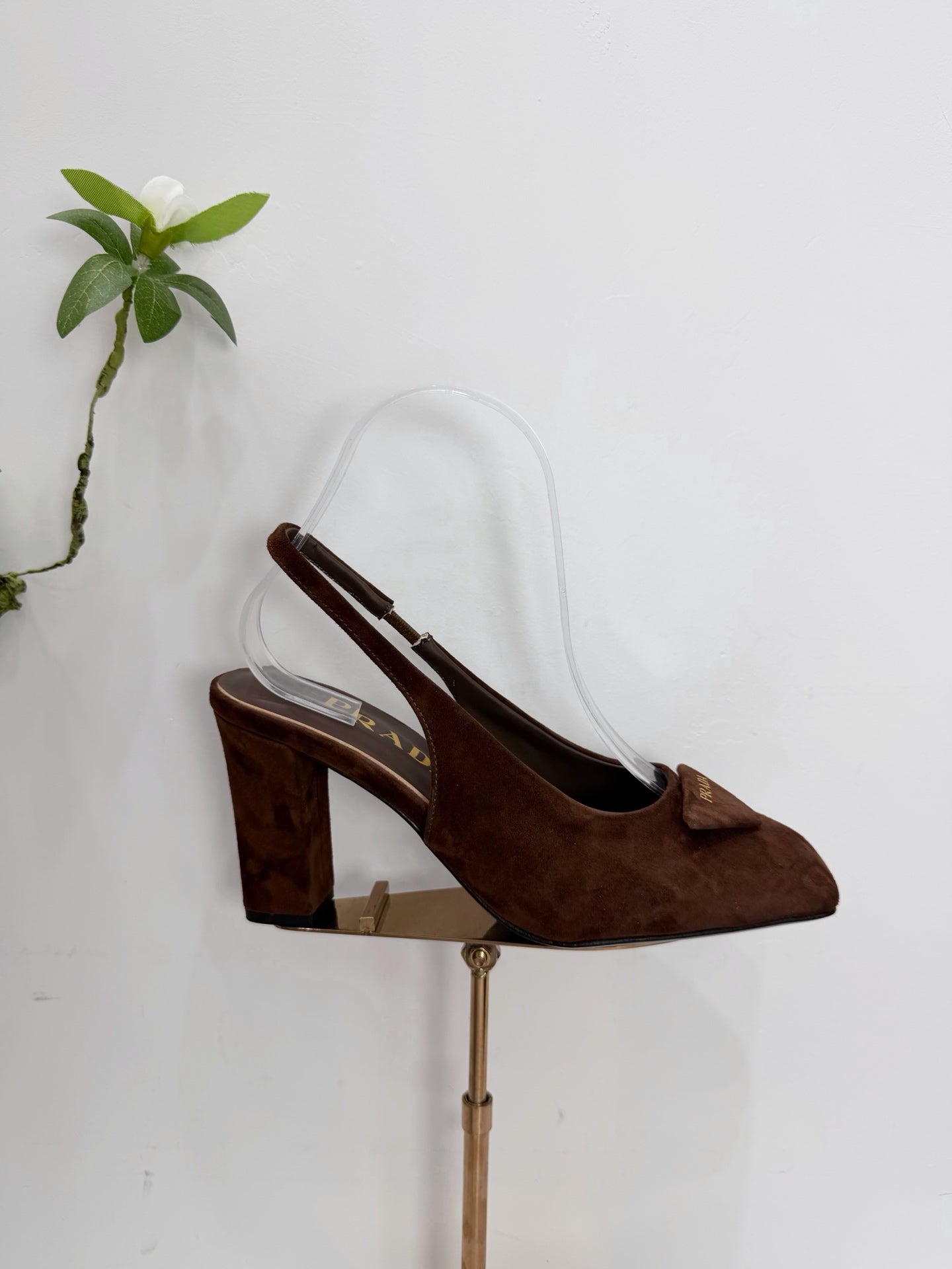 PRA 26SS Slingback 85 Dark Brown Suede 592374