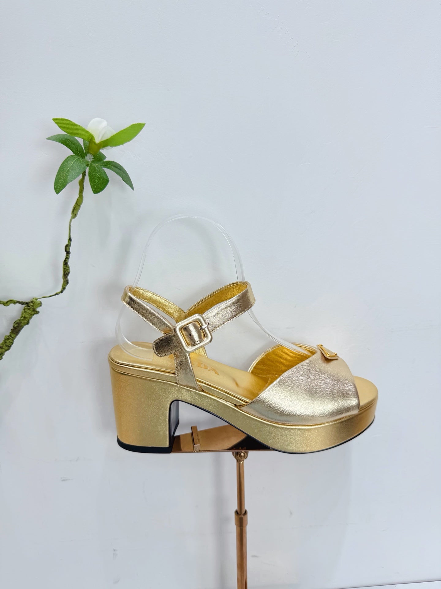 PRA 26SS Platform Sandals 75 Gold Metallic Sheepskin 592385