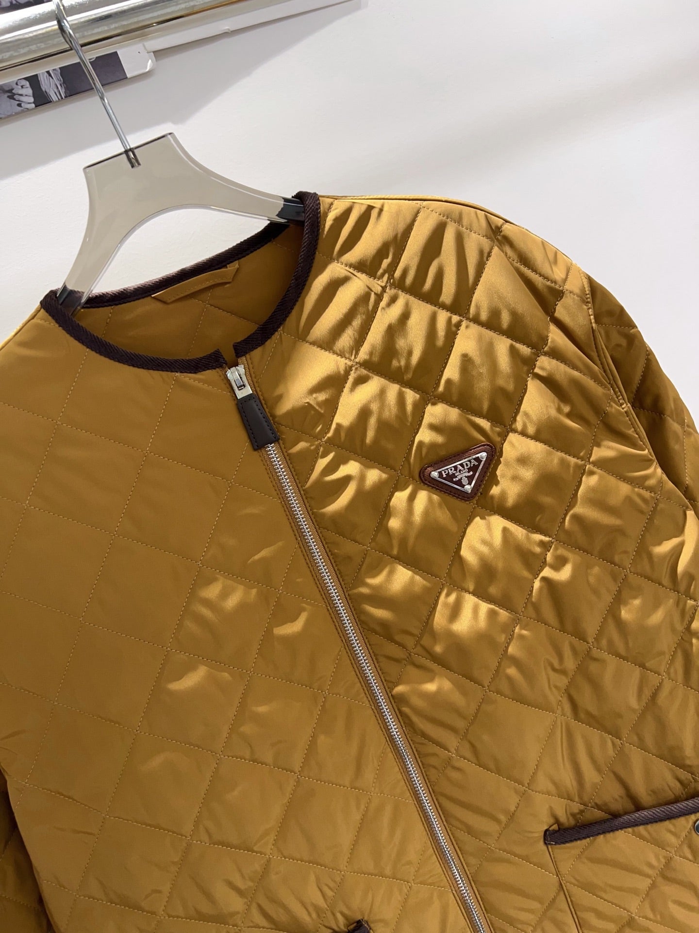 Prada 2025 Quilted Jacket Camel Polyester