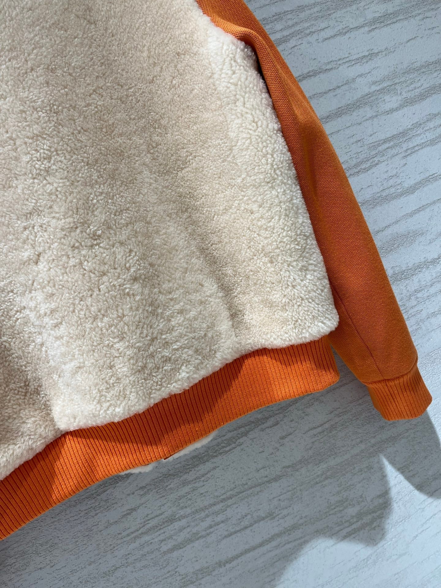 Hermes 2026 Bomber Jacket Orange Beige Wool