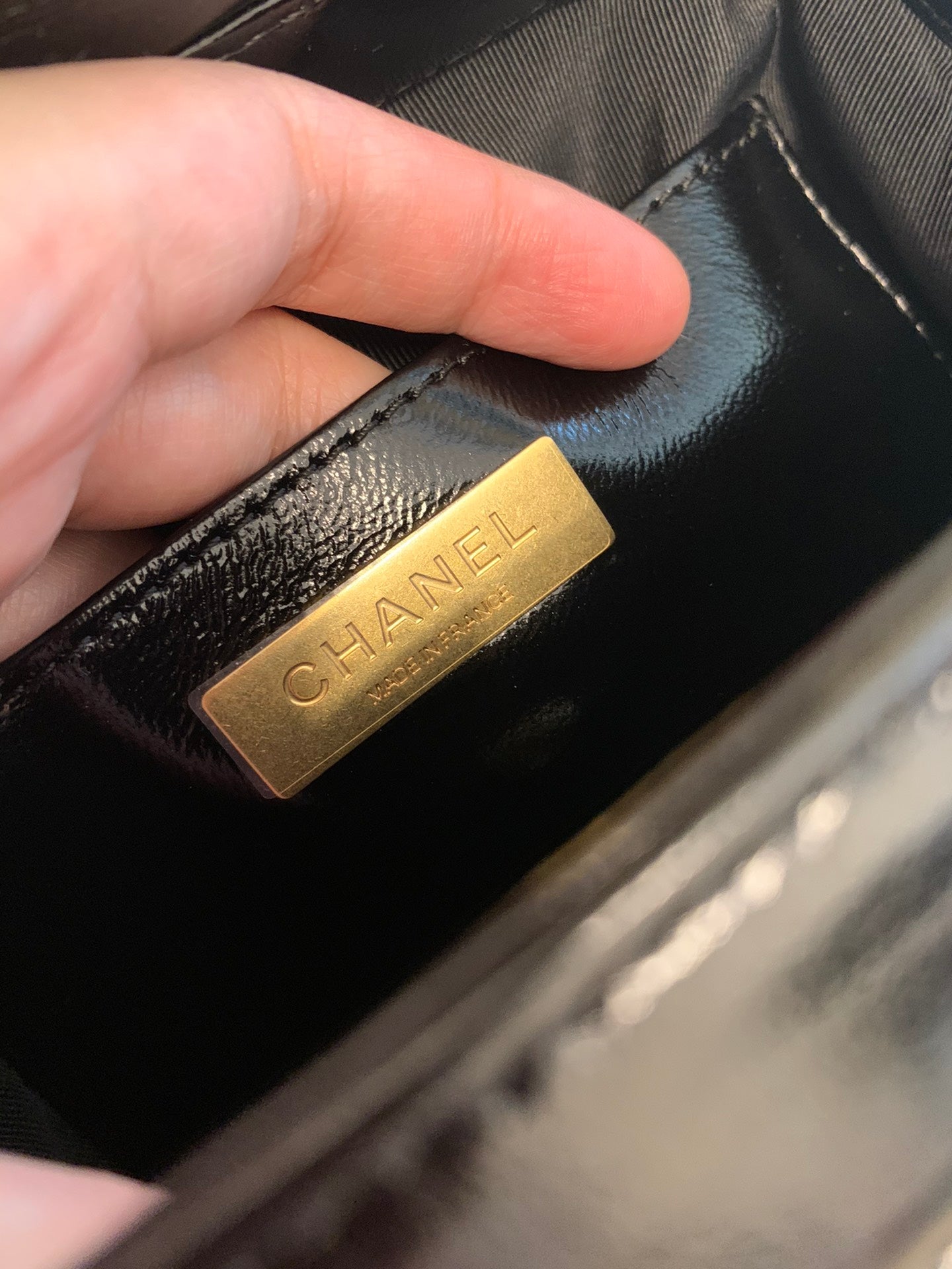 CC 24A 18cm Top Handle Mini Bag Black Lambskin