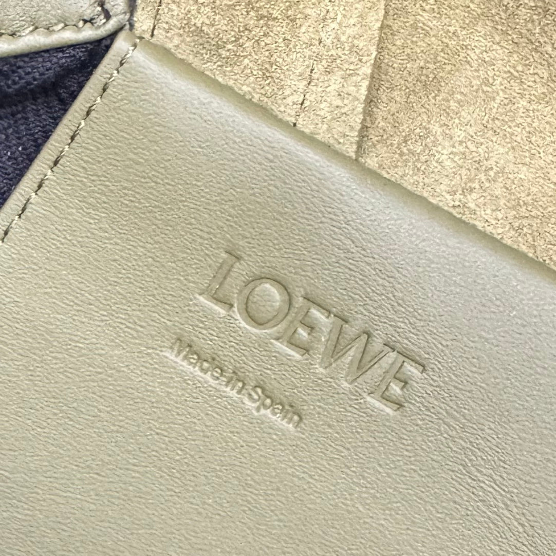 Loewe 2025 Flamenco Backpack 40cm Olive Green Calfskin 274688