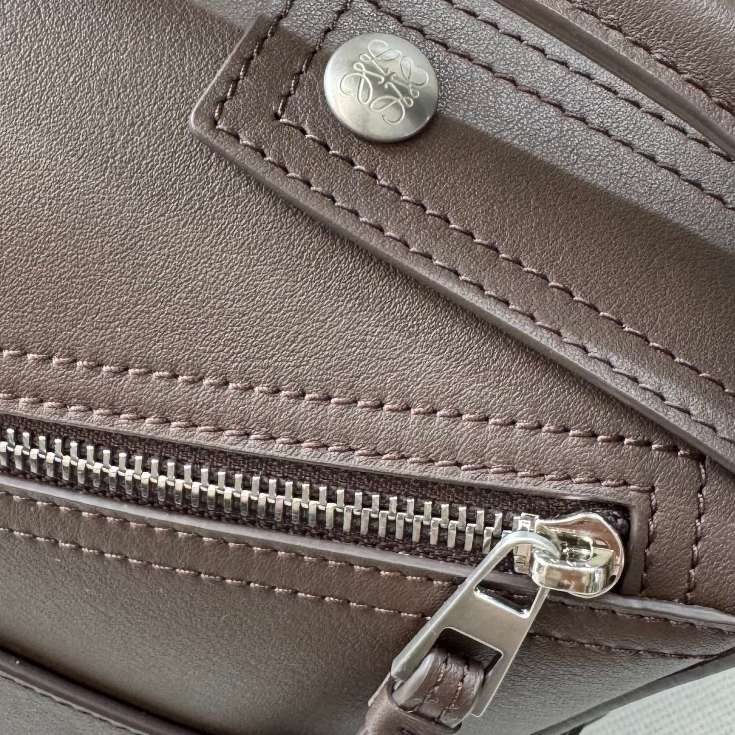 Loewe 2025 Puzzle Biker Bag Dark Brown Cowhide 274648