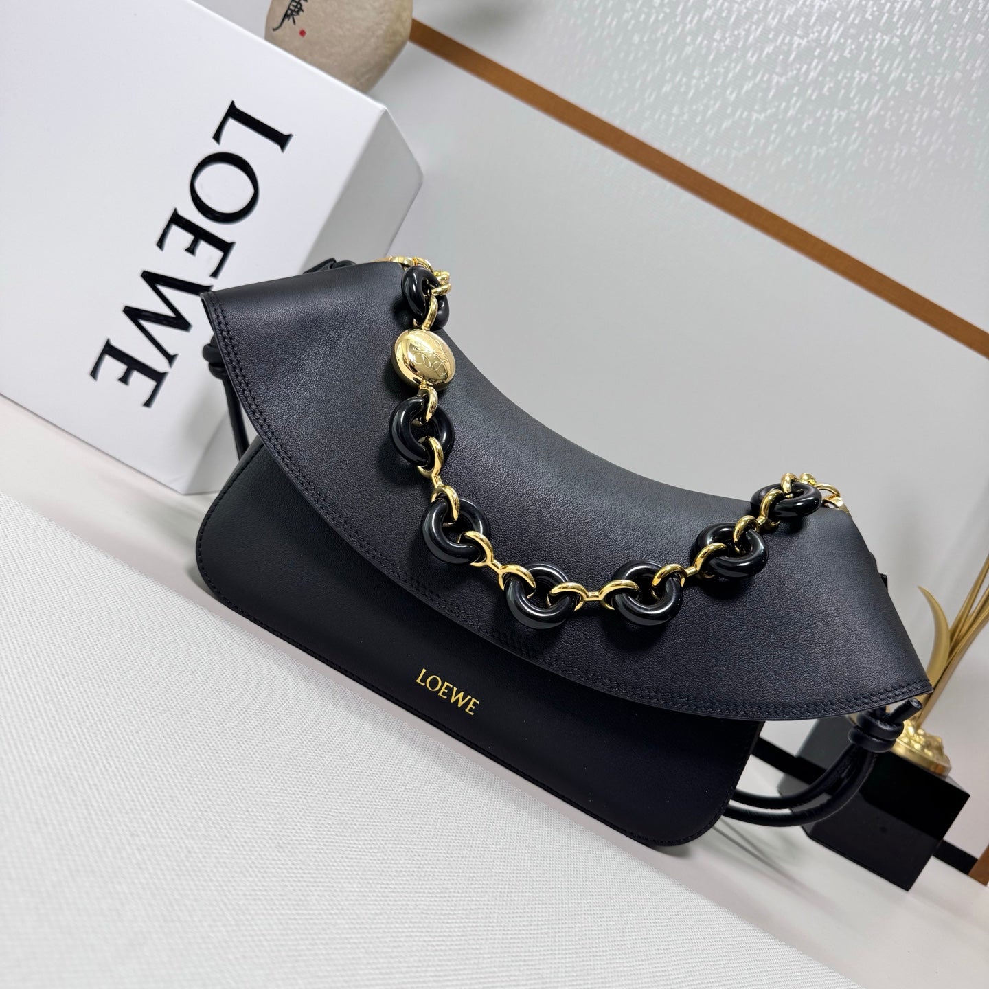Loewe Ola Medium Bag Black Calfskin 274674