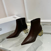 Loewe Anagram heel boot brown calfskin