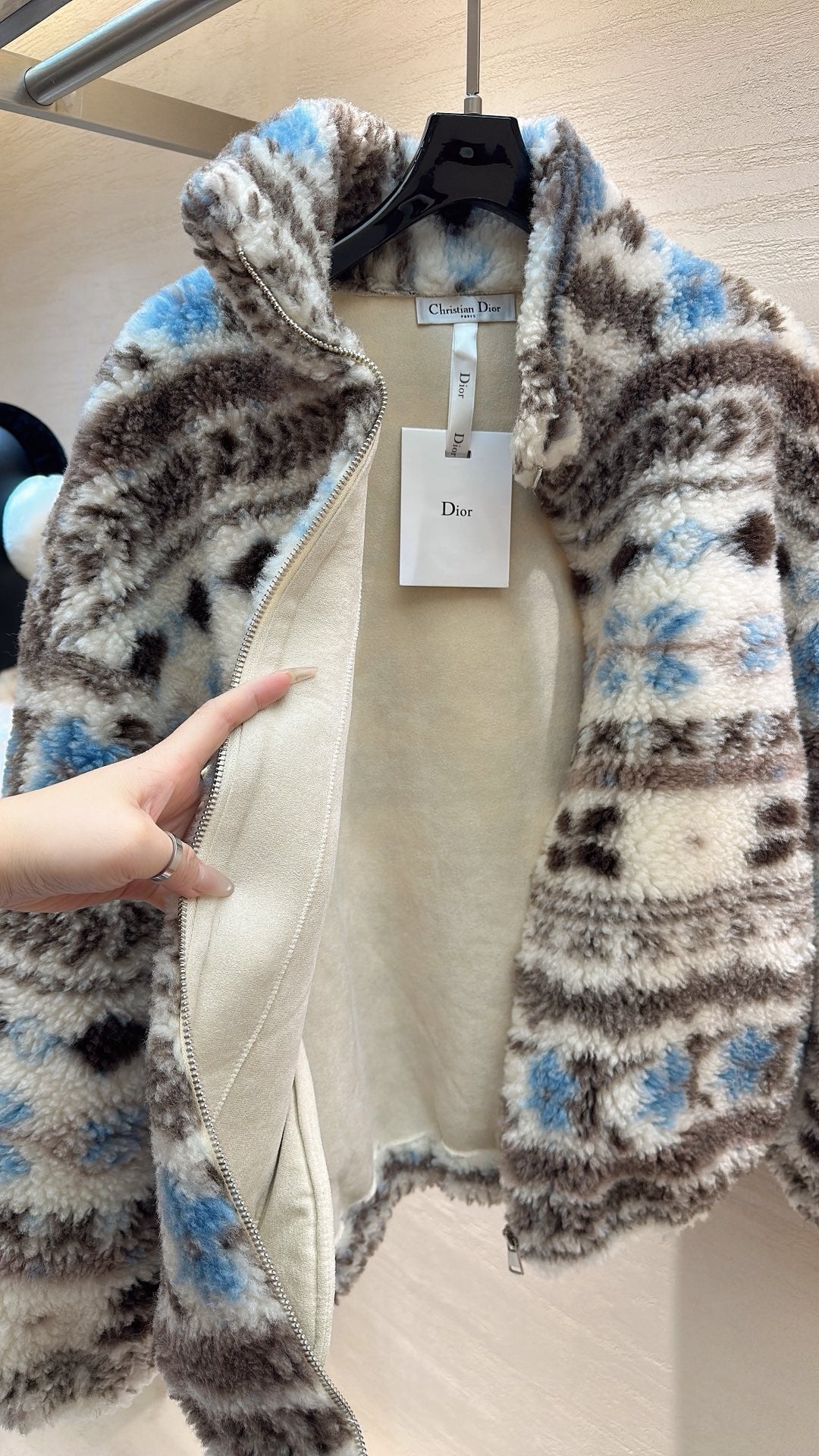 Dior 2025 Coat White mix Colors Wool