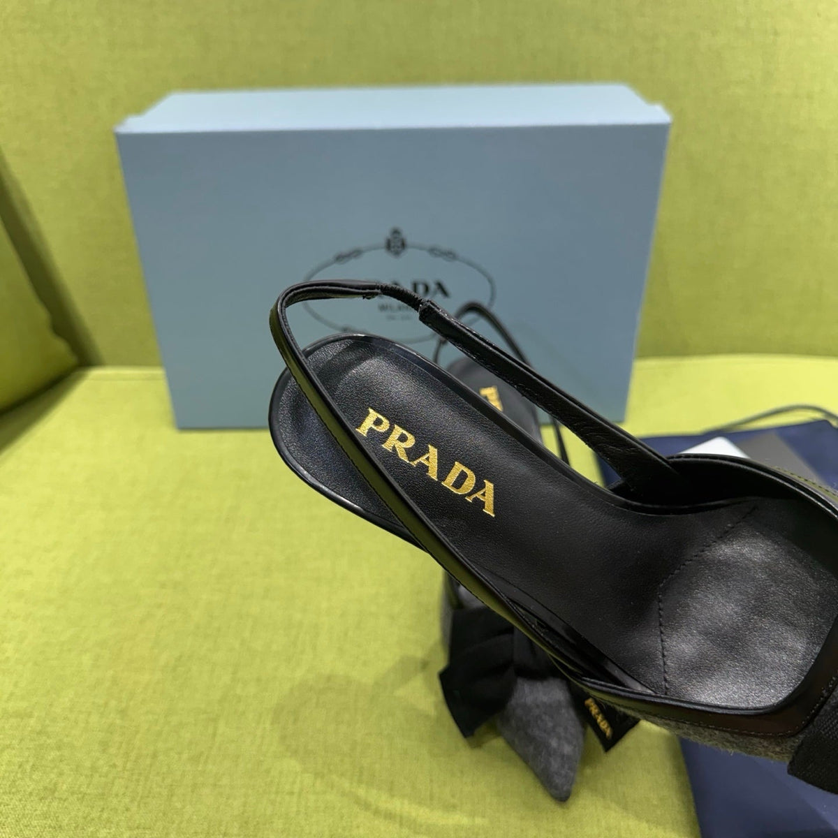 Prada 2026 Bow Detail Slingback 75mm Fabric 148635