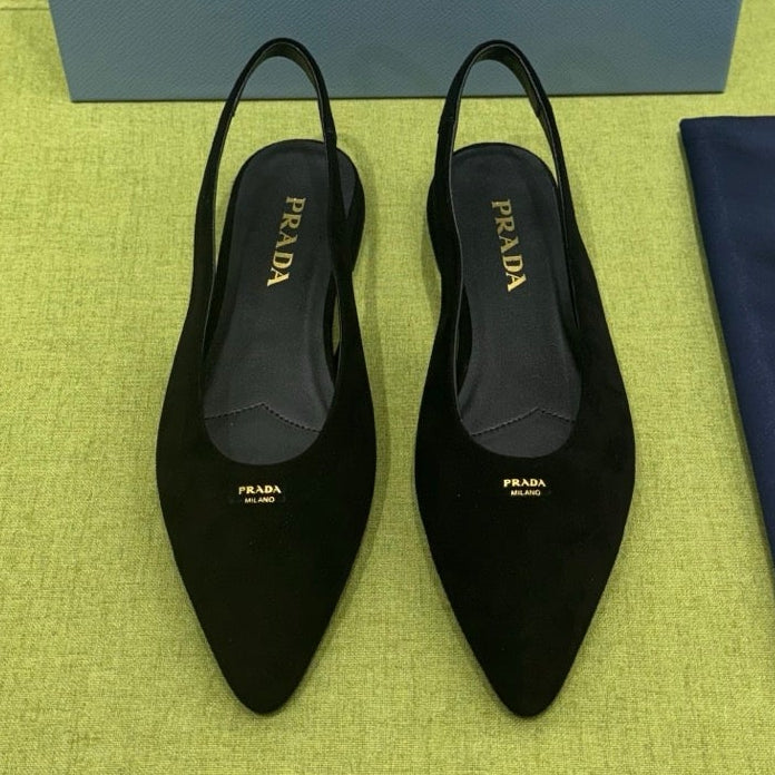 Prada 2026 Pointed Toe Flats Slingback Suede 148644
