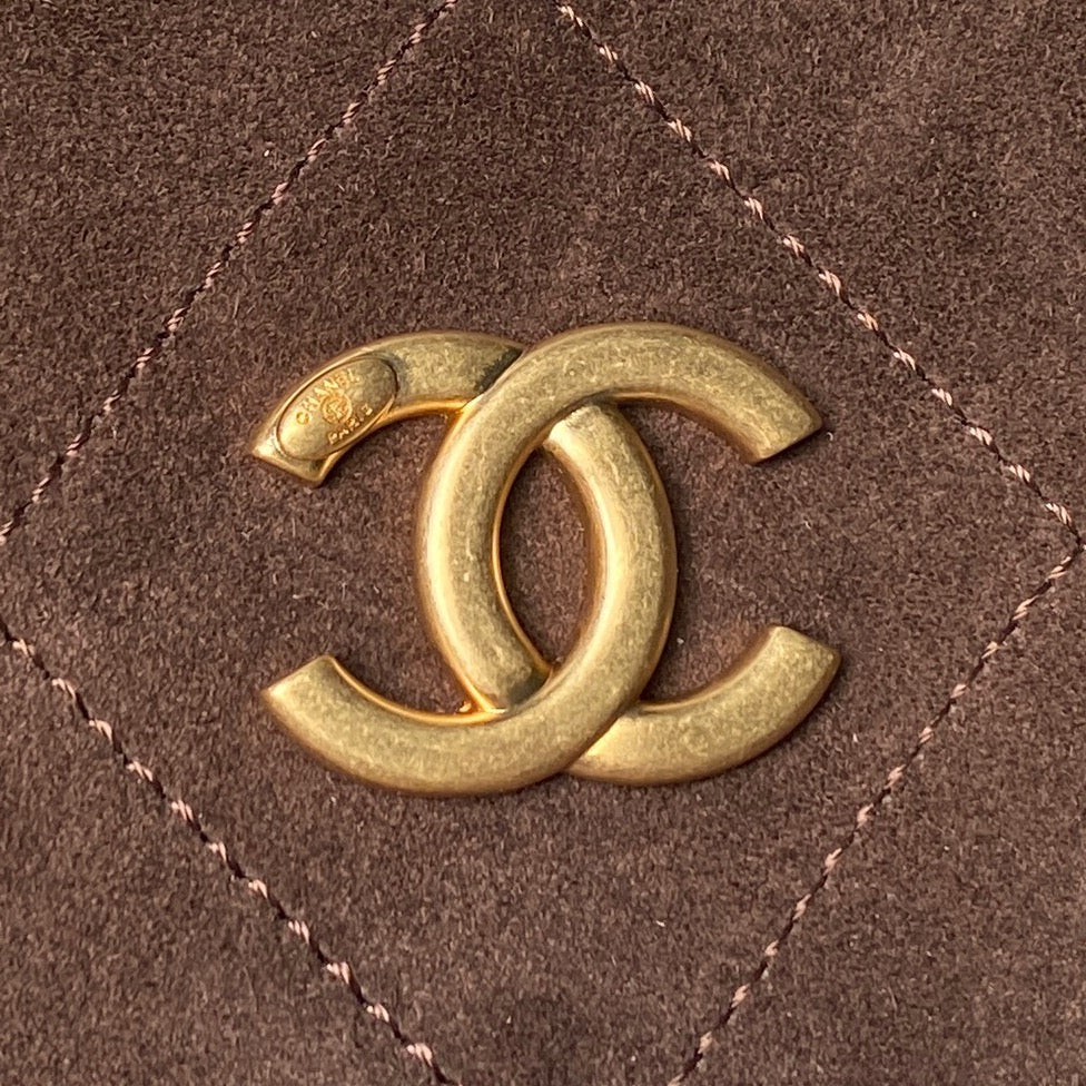 Chanel 2025 Hobo Bag 35cm Brown Suede 318243