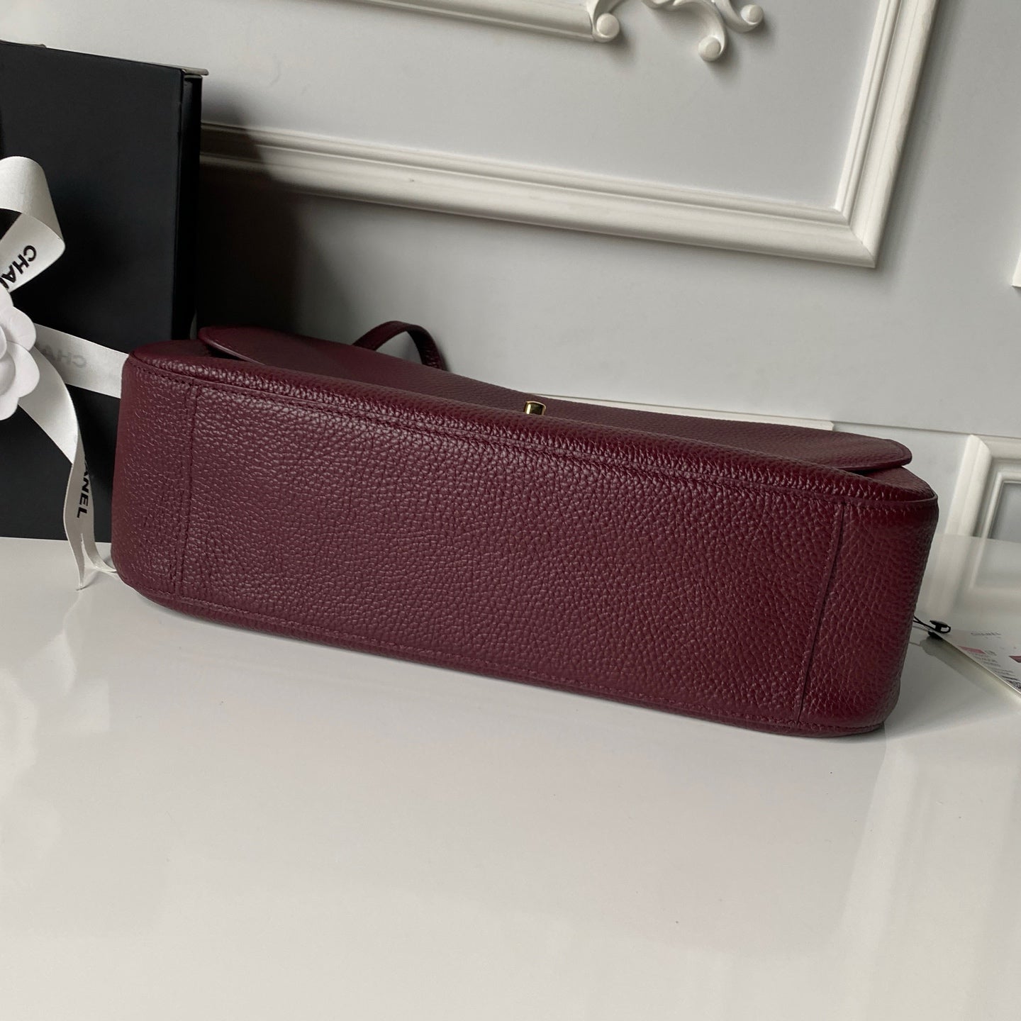 Chanel 2026 Maxi Bag 32cm Burgundy Calfskin Gold Hardware