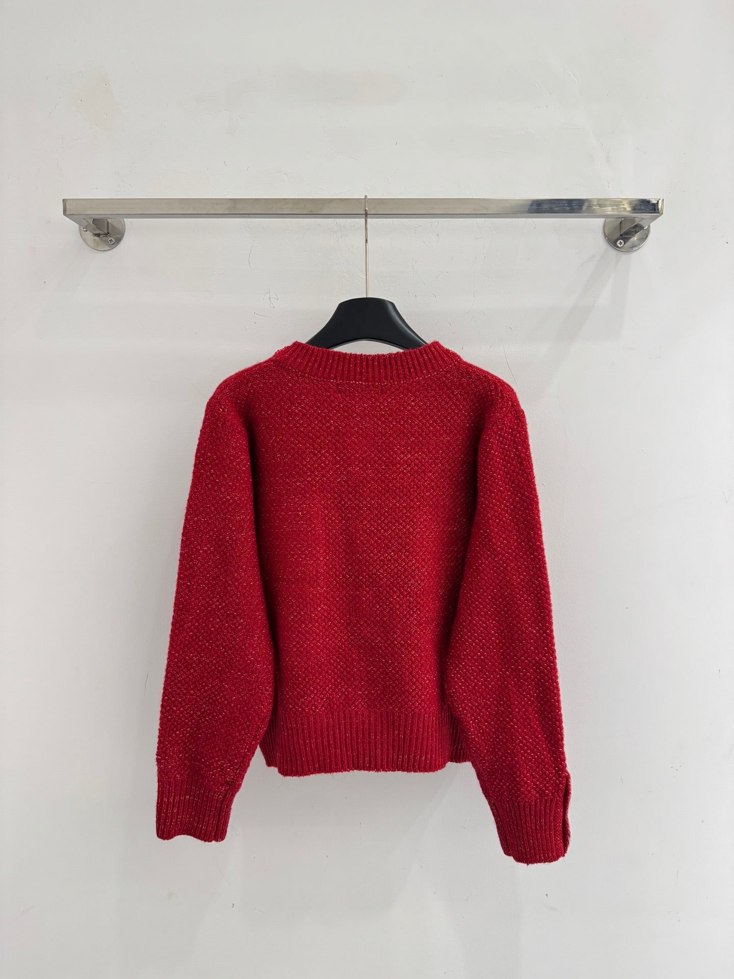 Miumiu 2025 Round Neck Cardigan Red Wool 656467