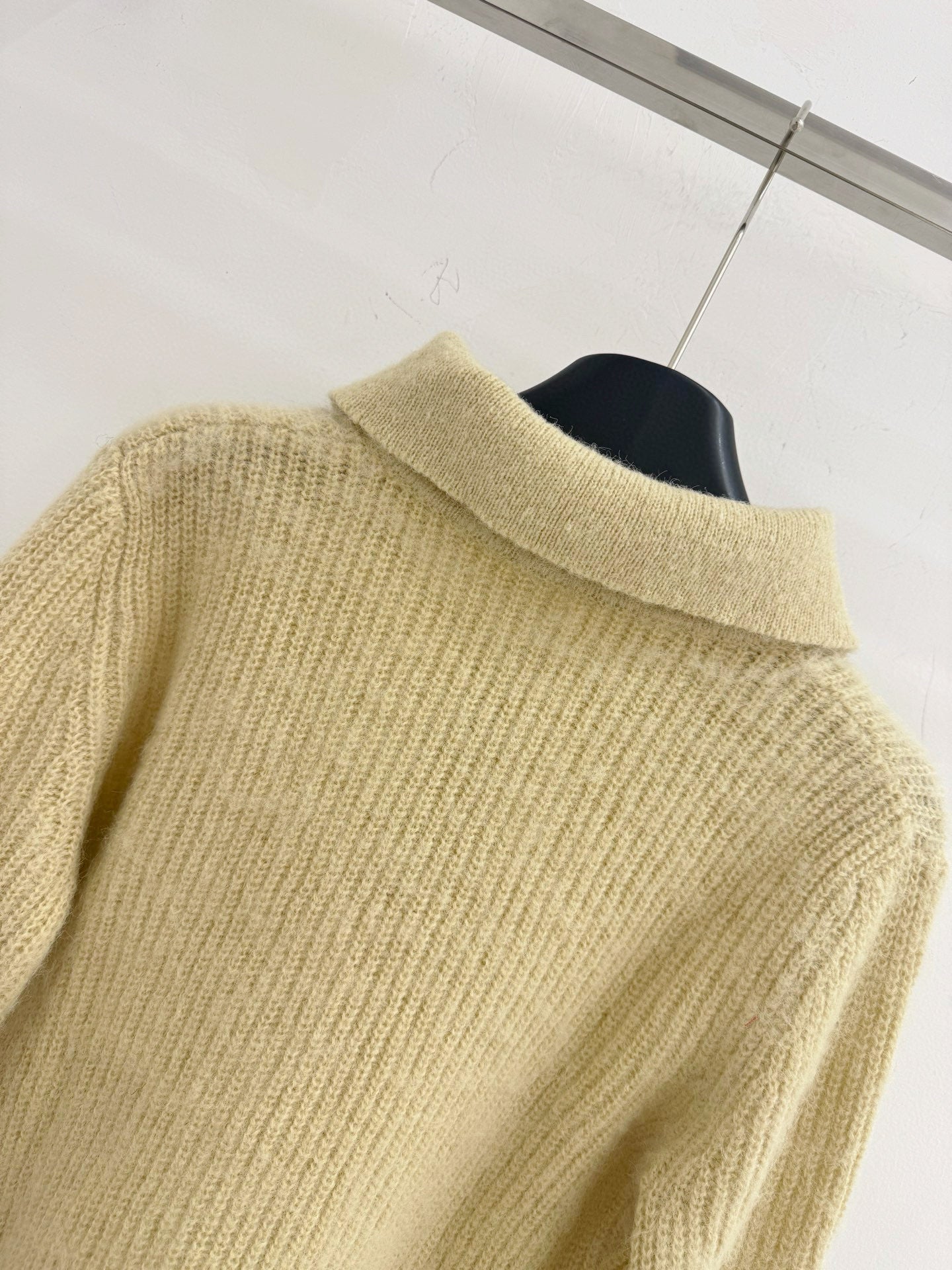 Miumiu 2025 Cardigan Beige mix Black Wool Cashmere