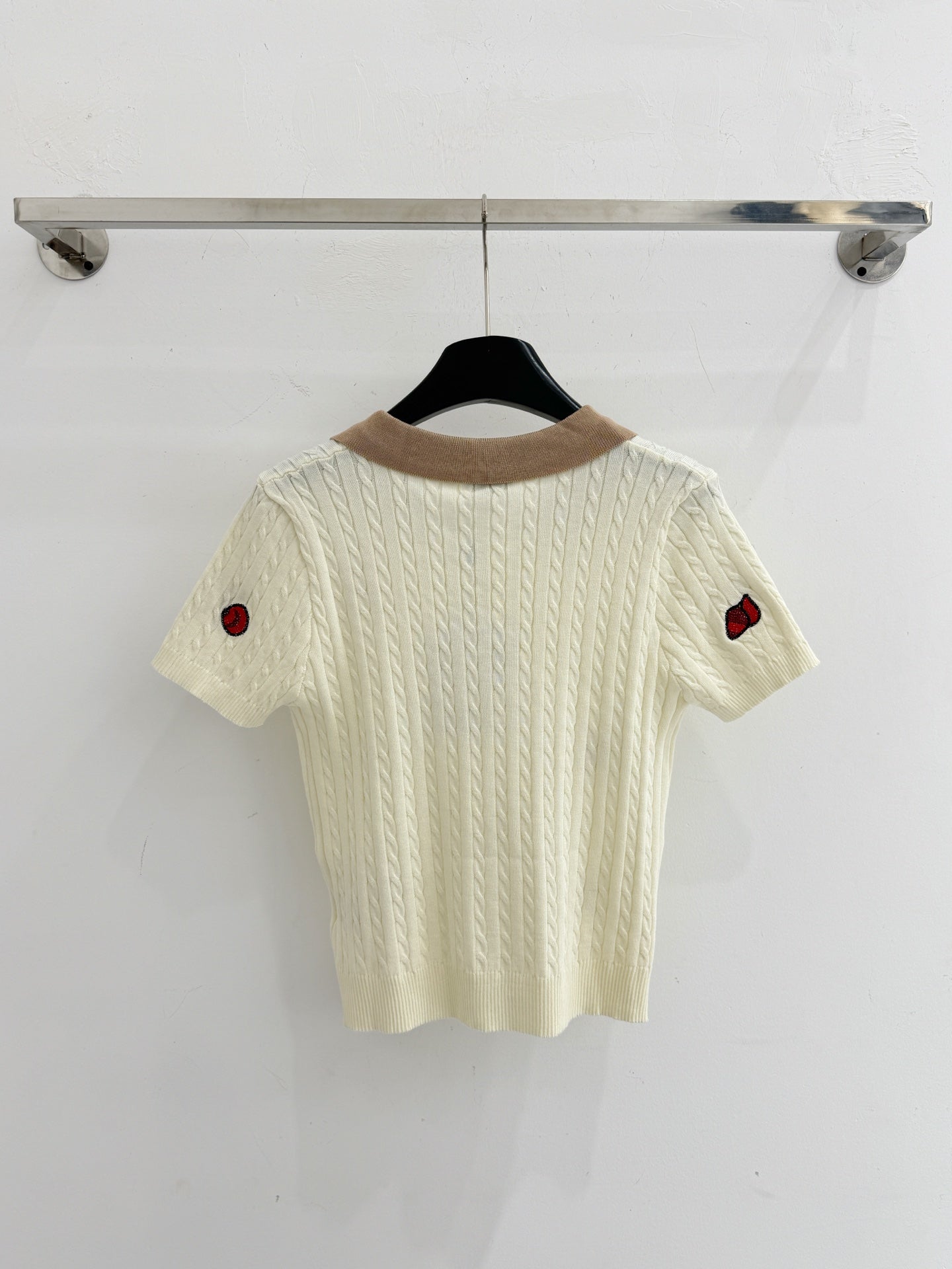 Chanel 2026 Fruit Embroidery Short-Sleeve Shirt Wool 732776