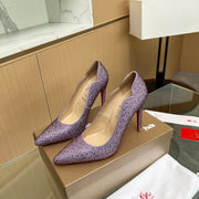 CL Hot Chick 100 Pumps Purple Strass Embellished Leather 251044