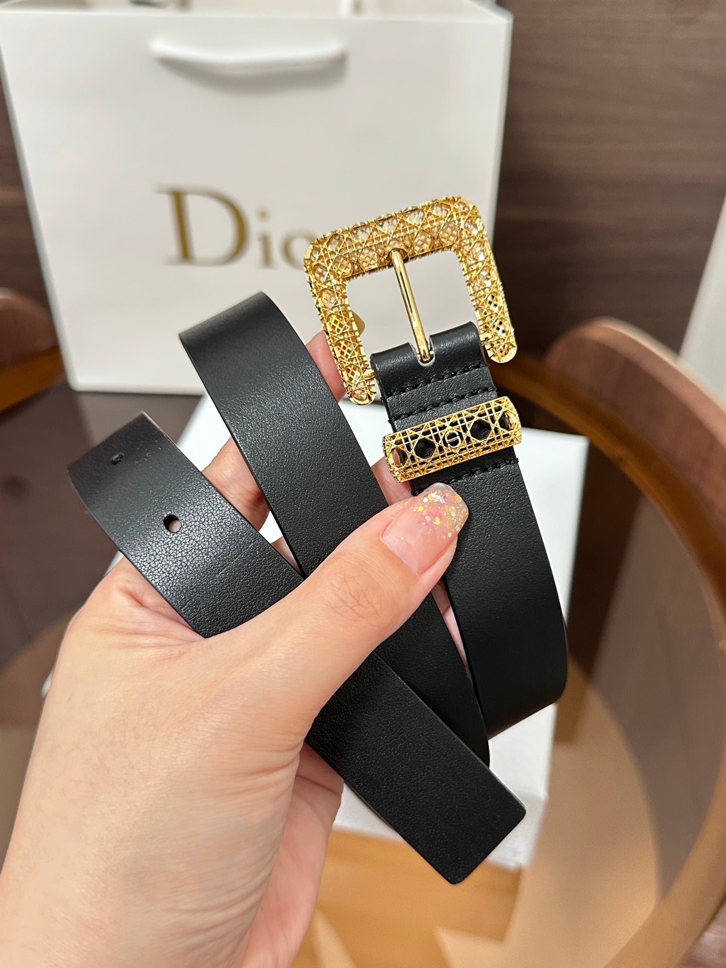 Dior 2026 Cannage Belt 2.5cm Smooth Calfskin