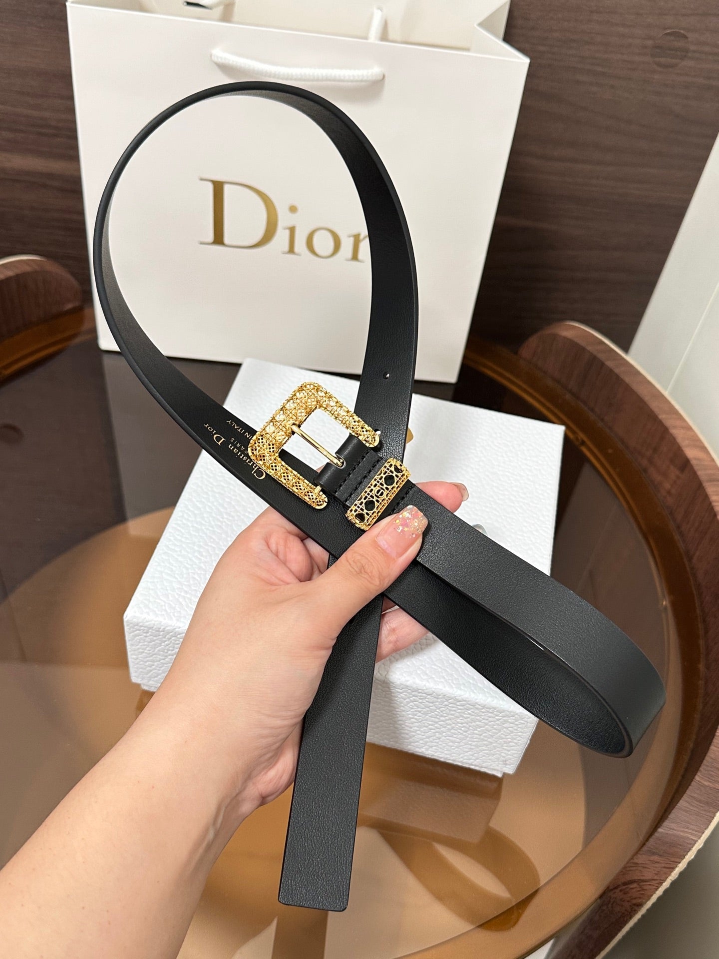 Dior 2026 Cannage Belt 2.5cm Smooth Calfskin
