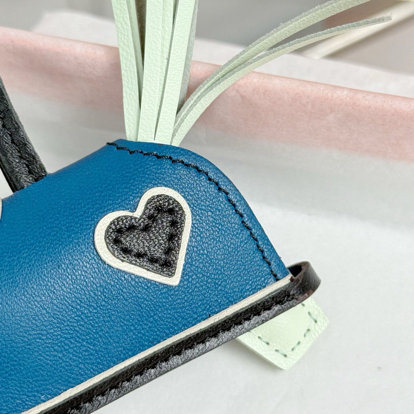 HM Rodeo Robeo Heart PM Charm White mix Blue Lambskin