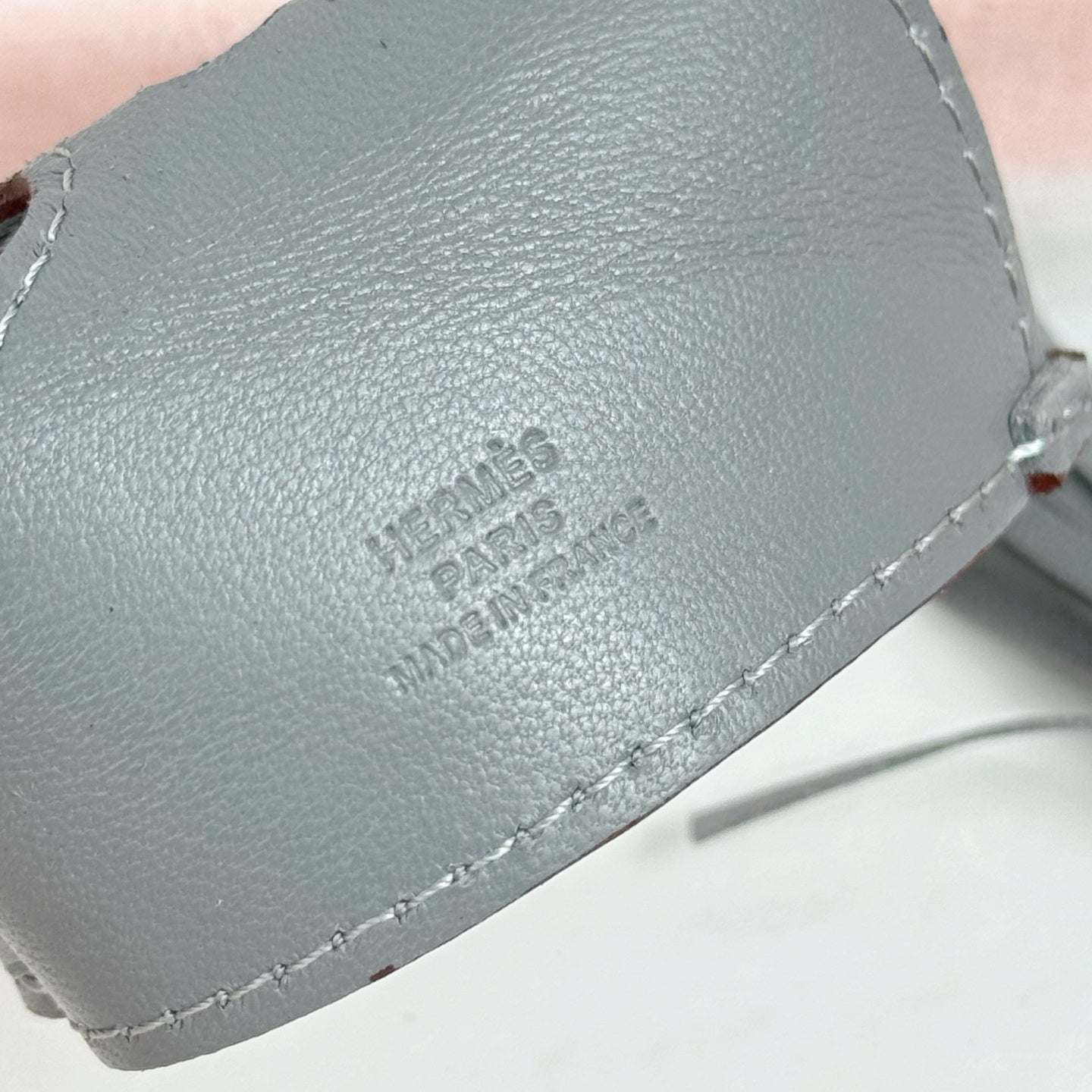 HM Rodeo Robeo Coeur Pony Bag Charm With Silver-tone Studs Gray Lambskin