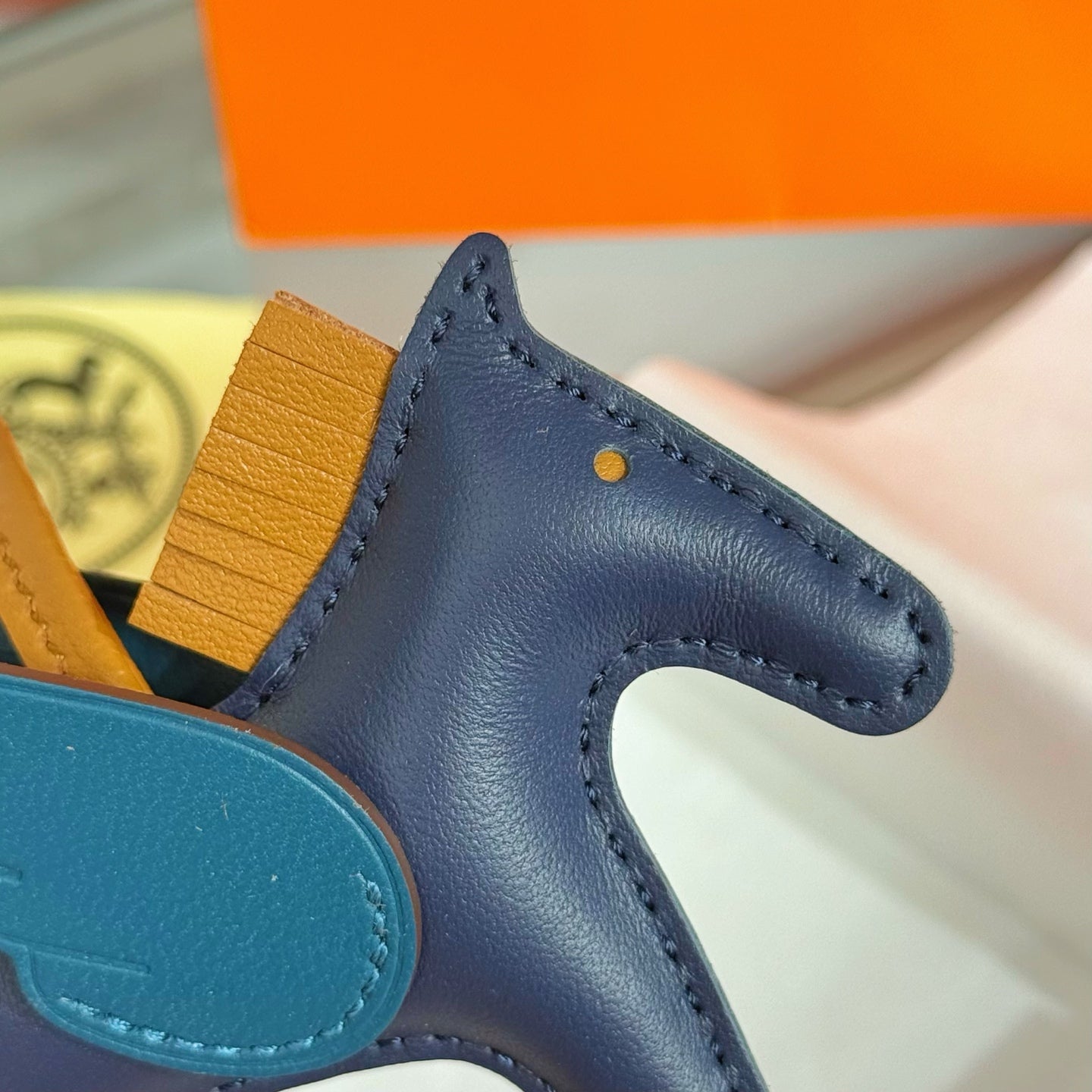 HM Rodeo Pegase PM Charm Navy Blue mix Brown Lambskin