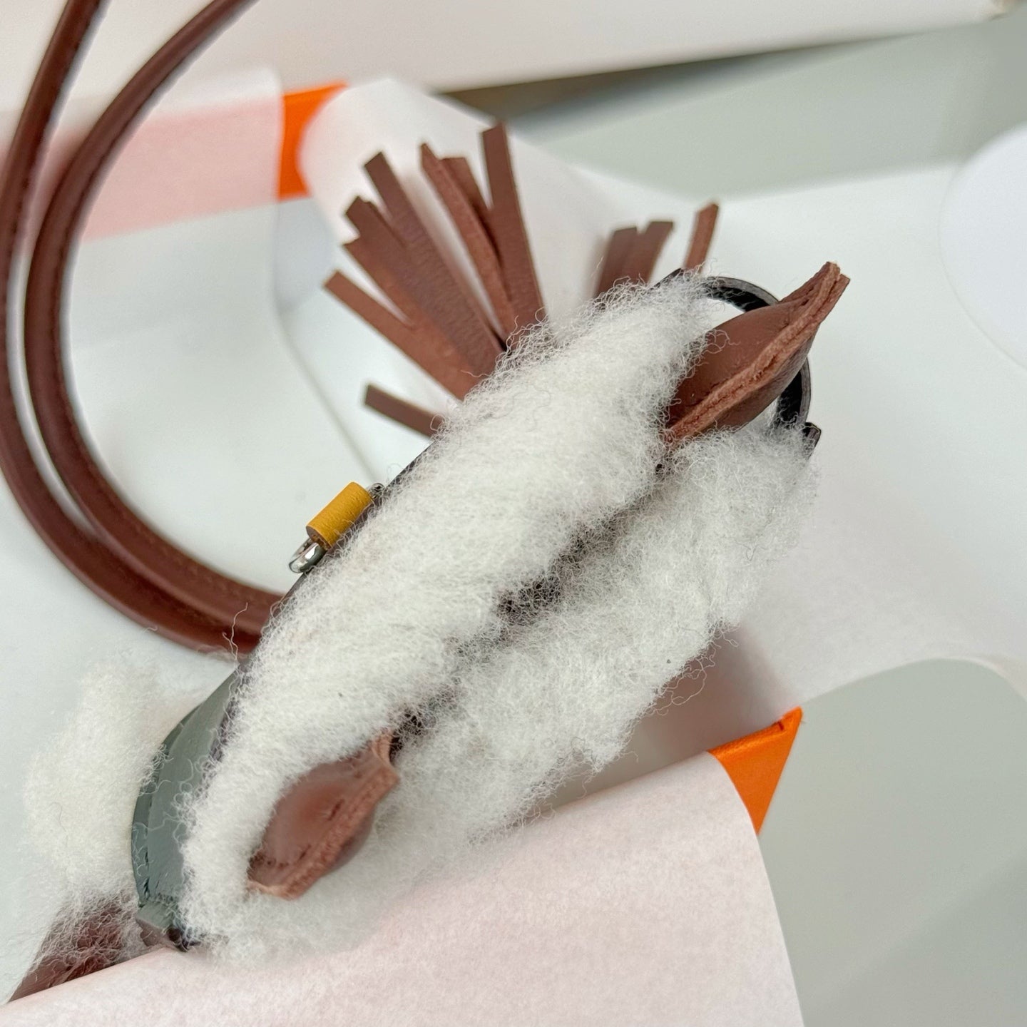 Hermes Rodeo Robeo Coeur Pony Bag Charm Lambswool