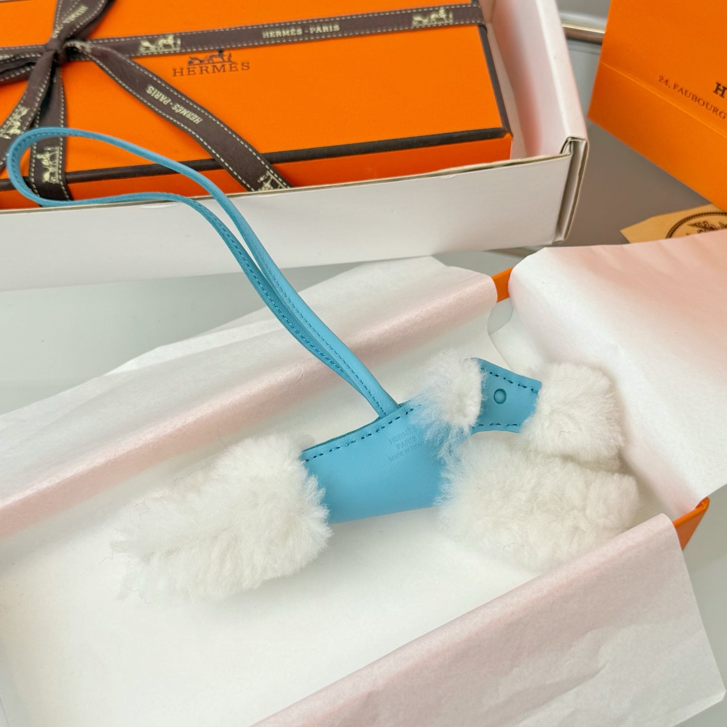 Hermes Budy Charm Leather Wool