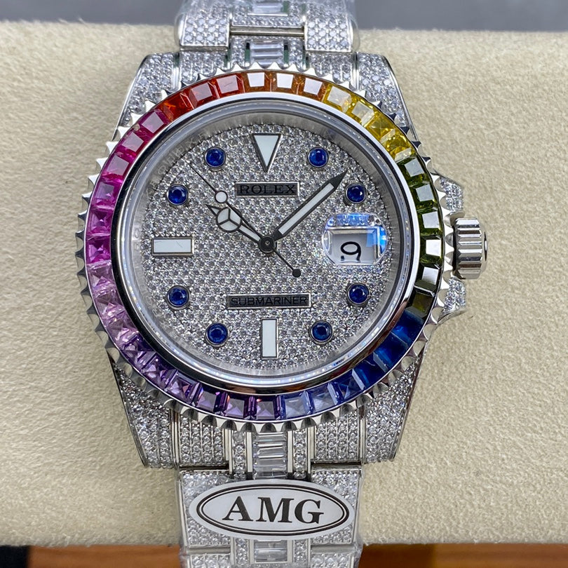 Rolex Submariner Date Rainbow Full Diamond
