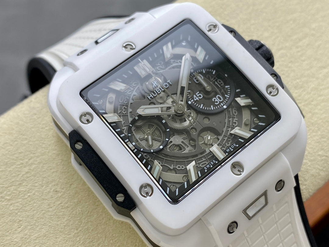 Hublot Square Bang Unico White Ceramic 42mm Watch