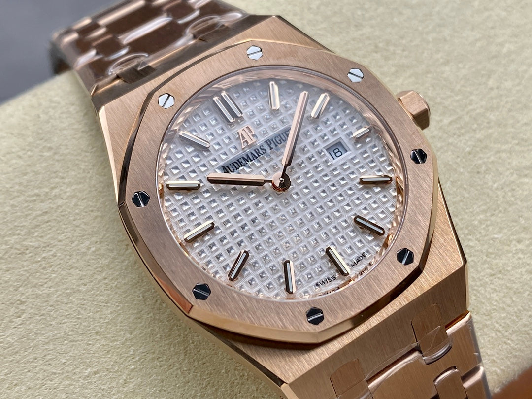 Audemars Piguet Royal Oak Lady 33mm Rose Gold White Dial