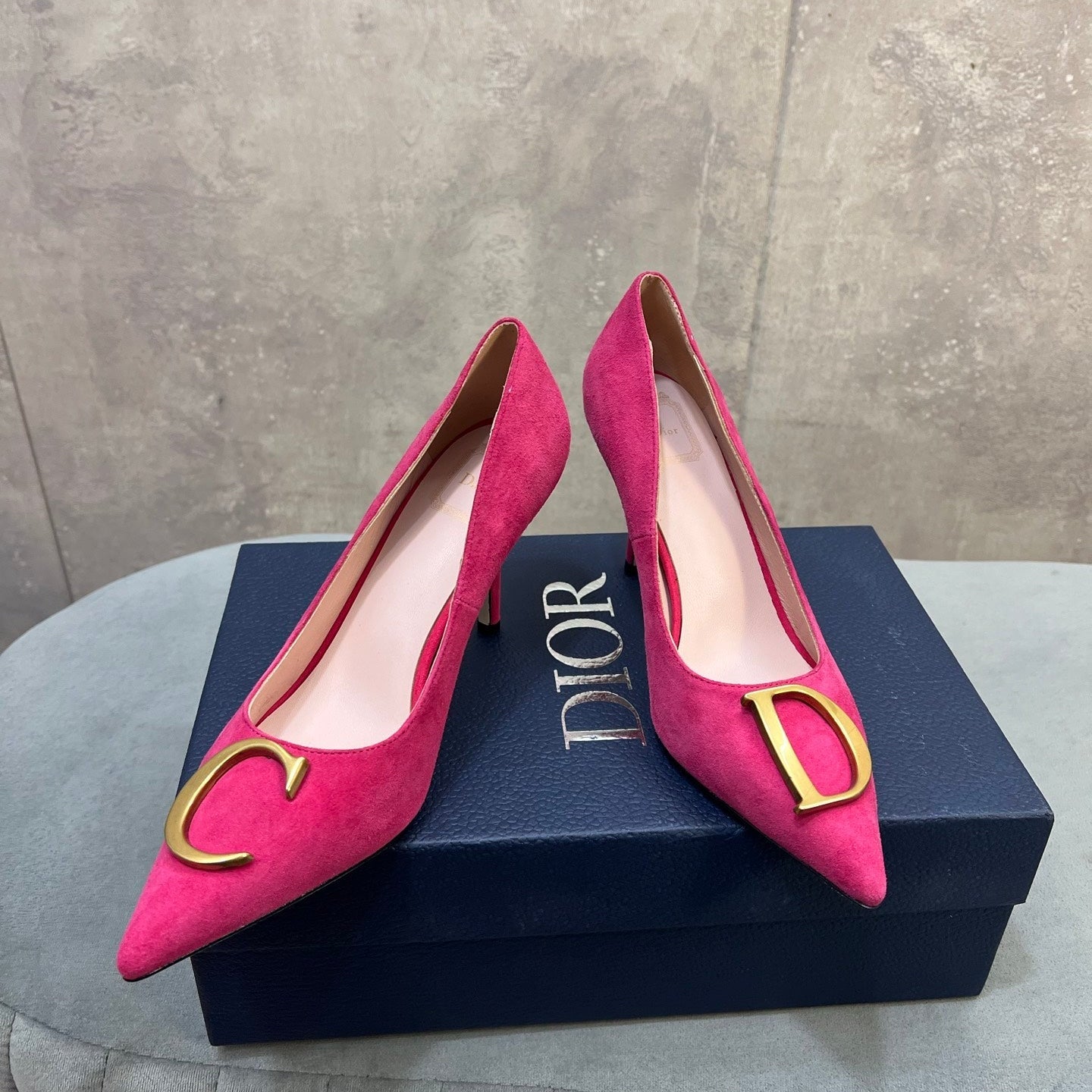 CD 26 High-Heeled 85 Pumps Pink Suede 594569