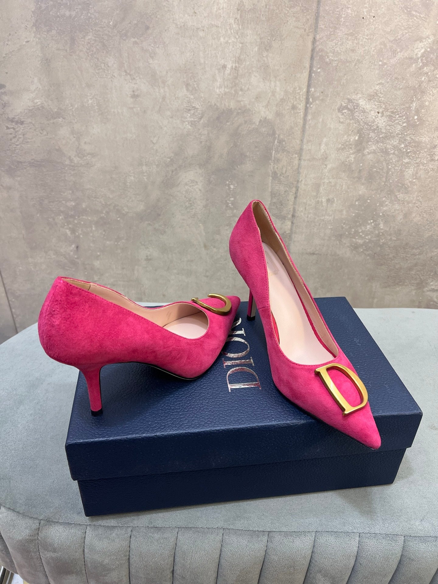 CD 26 High-Heeled 85 Pumps Pink Suede 594569