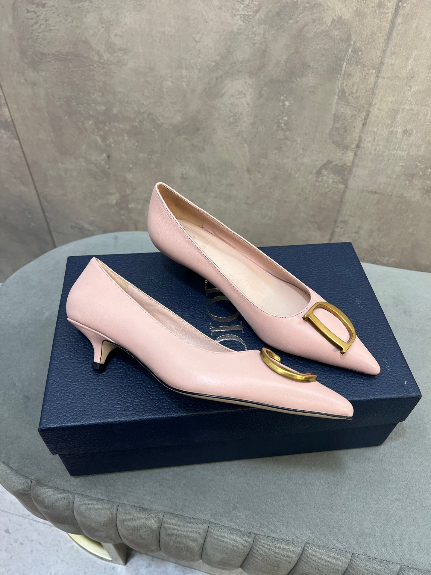 CD 26 High-Heeled 40 Pumps Light Pink Cowhide 594577